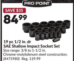 Princess Auto 19 pc 1/2 in. dr SAE Shallow Impact Socket Set offer