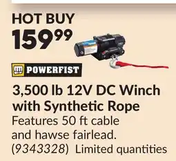 Princess Auto 3,500 lb 12V DC Winch with Synthetic Rope offer