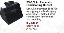 Princess Auto Excavator Landscaping Bucket offer