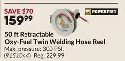 Princess Auto 50 ftRetractable Oxy-Fuel Twin Welding Hose Reel offer