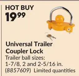 Princess Auto Universal Trailer Coupler Lock offer