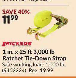 Princess Auto 1 in. x 25 ft3,000 lb Ratchet Tie-Down Strap offer