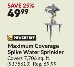 Princess Auto Maximum Coverage Spike Water Sprinkler offer