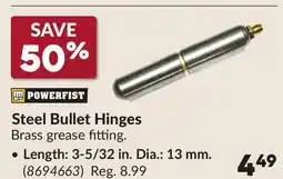 Princess Auto Steel Bullet Hinges offer