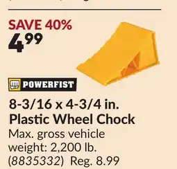 Princess Auto 8-3/16 x 4-3/4 in. Plastic Wheel Chock offer