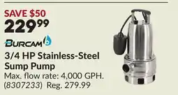Princess Auto 3/4 HP Stainless-Steel Sump Pump offer