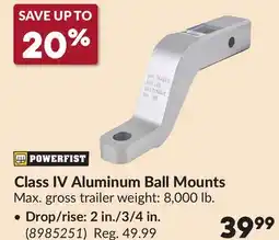 Princess Auto Class IV Aluminum Ball Mounts offer