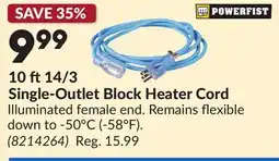 Princess Auto 10 ft14/3 Single-Outlet Block Heater Cord offer