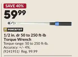 Princess Auto 1/2 in. dr 50 to 250 ft-lb Torque Wrench offer