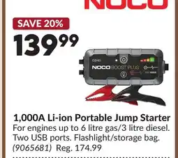 Princess Auto 1,000A Li-ion Portable Jump Starter offer