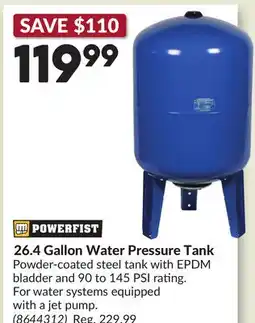 Princess Auto 26.4 Gallon Water Pressure Tank offer