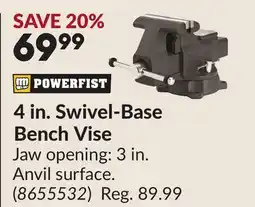 Princess Auto 4 in. Swivel-Base Bench Vise offer