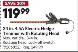 Princess Auto 24 in. 4.5A Electric Hedge Trimmer with Rotating Head offer