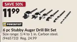 Princess Auto 6 pc Stubby Auger Drill Bit Set offer