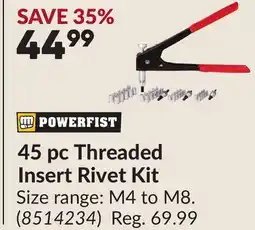 Princess Auto 45 pc Threaded Insert Rivet Kit offer
