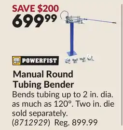 Princess Auto Manual Round Tubing Bender offer