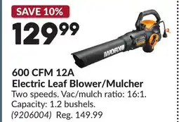 Princess Auto 600 CFM 12A Electric Leaf Blower/Mulcher offer