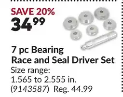 Princess Auto 7 pc Bearing Race and Seal Driver Set offer