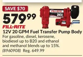 Princess Auto 12V 20 GPM Fuel Transfer Pump Body offer