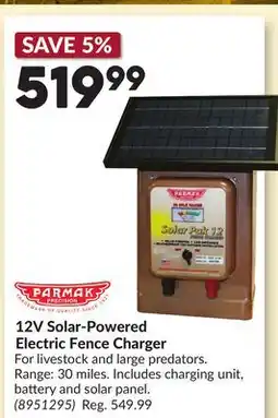 Princess Auto 12V Solar-Powered Electric Fence Charger offer