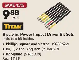 Princess Auto 8 pc 5 in. Power Impact Driver Bit Sets offer