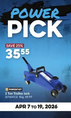 Princess Auto 2 Ton Trolley Jack offer