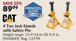 Princess Auto 4 Ton Jack Stands with Safety Pin Height range: 13-9/16 to 20-1/4 in offer