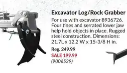 Princess Auto Excavator Log/Rock Grabber offer