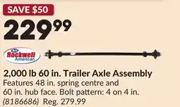 Princess Auto 2,000 lb 60 in. Trailer Axle Assembly offer