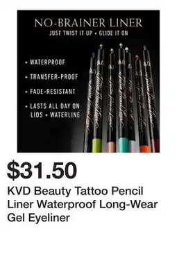 Sephora KVD Beauty Tattoo Pencil Liner Waterproof Long-Wear Gel Eyeliner offer