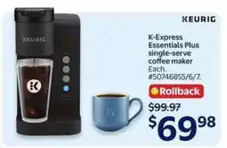 Walmart Keurig K-Express Essentials Plus offer