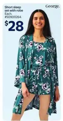 Walmart Short sleep set with robe offer