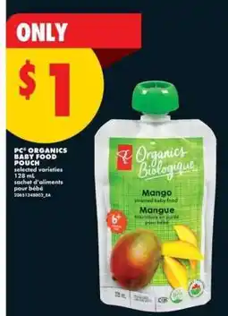 No Frills PC ORGANICS BABY FOOD POUCH offer
