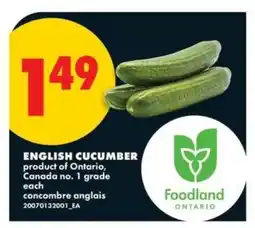 No Frills English cucumber offer