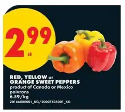 No Frills RED, YELLOW OR ORANGE SWEET PEPPERS offer