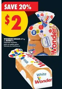 No Frills WONDER BREAD 675 g or BUNS 8's offer