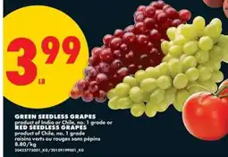 No Frills GREEN SEEDLESS GRAPES or RED SEEDLESS GRAPES offer