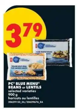 No Frills PC Blue Menu Beans or Lentils offer