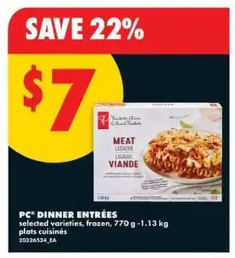 No Frills PC DINNER ENTRÉES offer