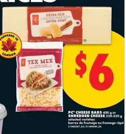 No Frills PC Cheese Bars or Shredded Cheese offer