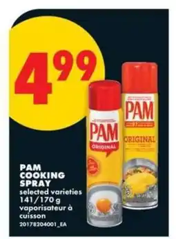 No Frills PAM COOKING SPRAY offer