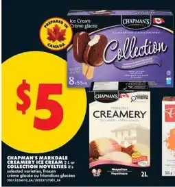 No Frills Chapman's Markdale Creamery Ice Cream 2L or Collection Novelties 8's offer