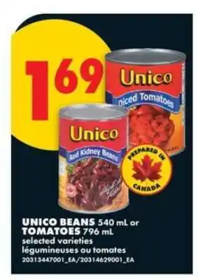 No Frills UNICO BEANS or TOMATOES offer