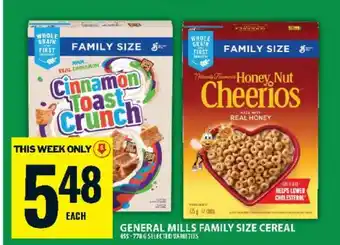 Food Basics GENERAL MILLS FAMILY SIZE CEREAL offer