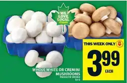 Food Basics WHOLE WHITE OR CREMINI MUSHROOMS offer