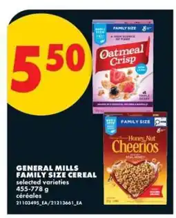 No Frills GENERAL MILLS FAMILY SIZE CEREAL offer
