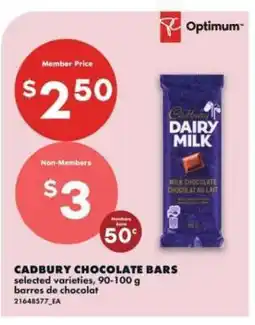 No Frills CADBURY CHOCOLATE BARS offer