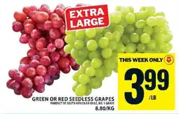 Food Basics GREEN or RED SEEDLESS GRAPES offer