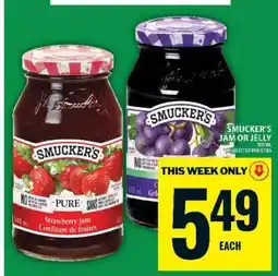 Food Basics Smucker's Jam or Jelly offer