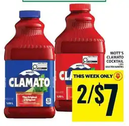 Food Basics MOTT’S CLAMATO COCKTAIL offer